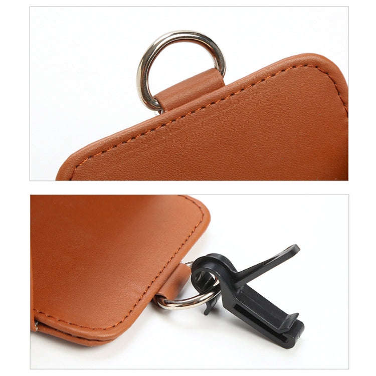 Car Air Outlet Leather Multifunctional Mobile Phone Card Hanging Storage Box, Color: Gray