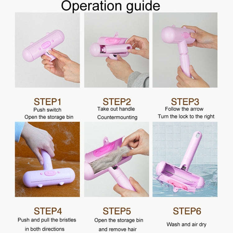 Portable Washable Roller Hair Sticker Pig Shape Pet Static Hair Remover(Pink)