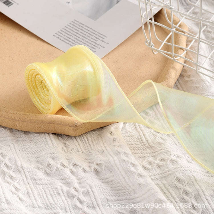 6cm x 9m Yellow Symphony Fishtail Yarn Flower Cake Baking Packaging Ribbon Lace Decorative Webbing