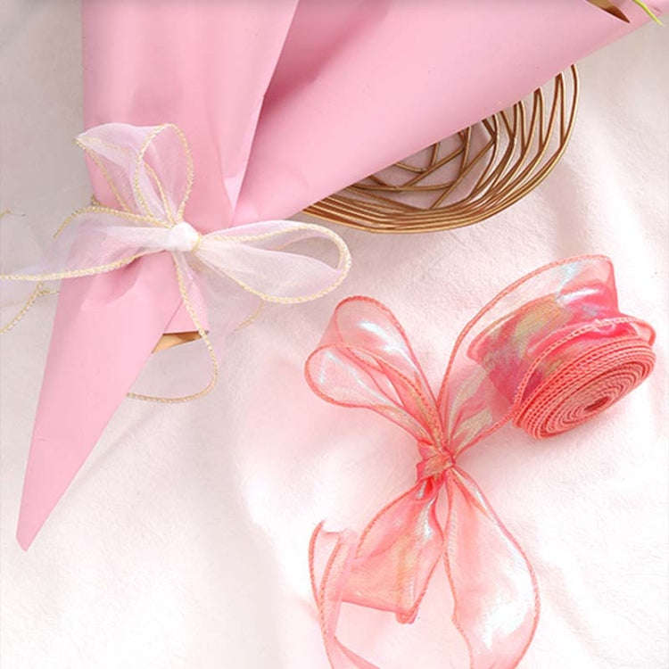 4cm x 9m Light Blue Symphony Fishtail Yarn Flower Cake Baking Packaging Ribbon Lace Decorative We...