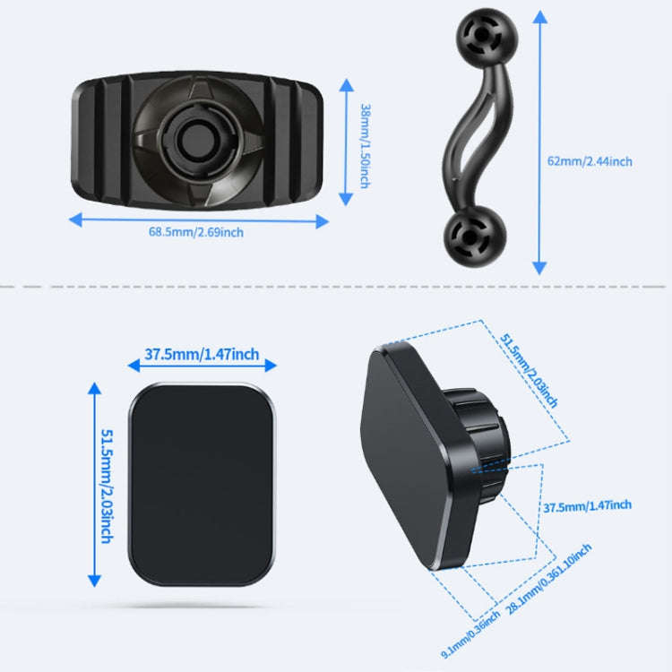 Double-headed 360 Degree Car Magnetic Mobile Phone Navigation Holder(Red)