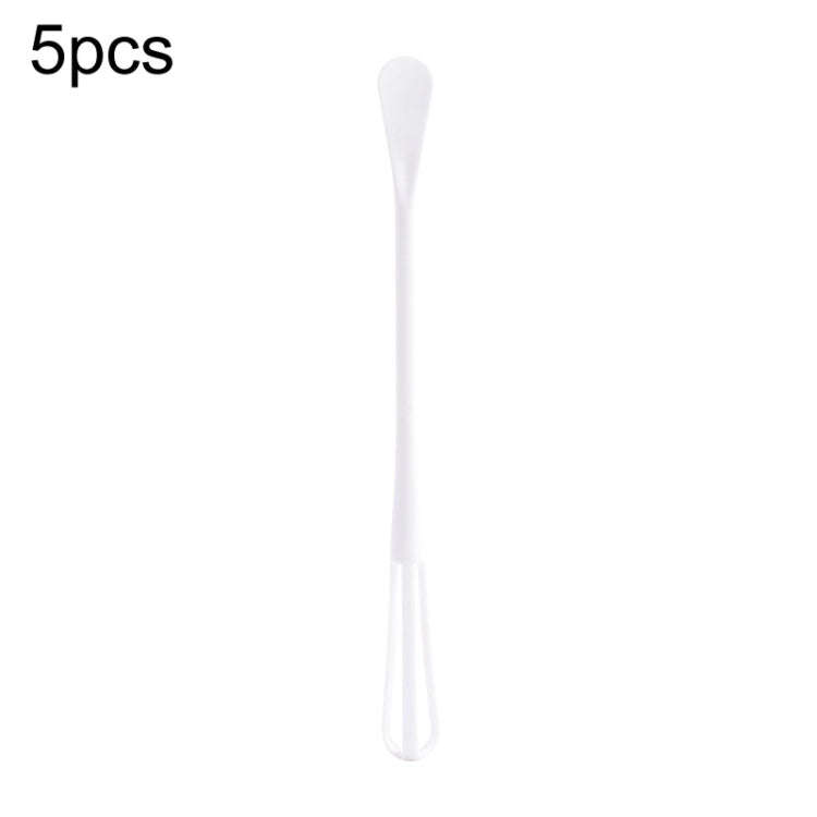 5pcs Household Mini Whisk With Small Spoon Kitchen Multifunctional Stirring Stick(White)