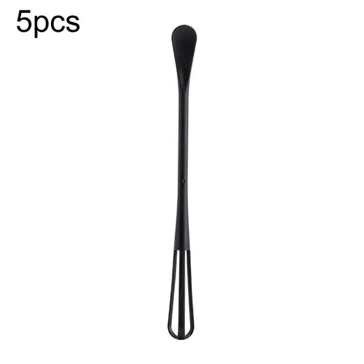 5pcs Household Mini Whisk With Small Spoon Kitchen Multifunctional Stirring Stick(Black)