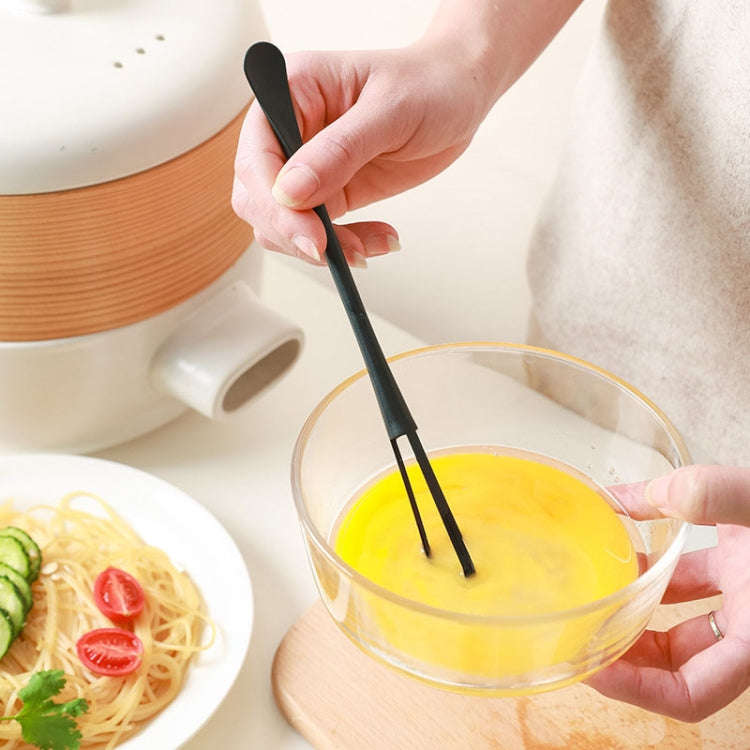 5pcs Household Mini Whisk With Small Spoon Kitchen Multifunctional Stirring Stick(Black)