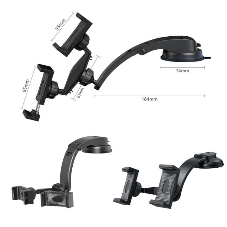 Car Dashboard Suction Cup Double Chuck Mobile Phone Holder(ZP-T1)