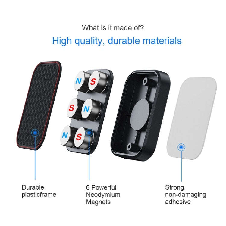 Flat Adhesive Magnetic Car Mobile Phone Navigation Holder(Red)