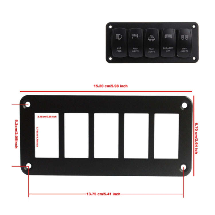 Road Aluminum Rocker Switch Panel Housing Bracket for Narva Type Boats Automotive Switch Parts, S...
