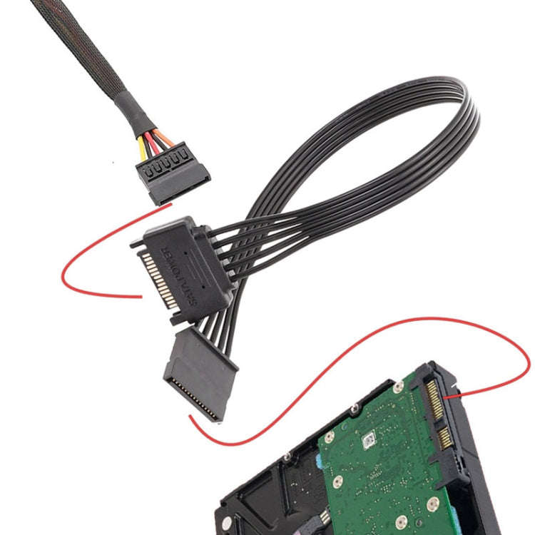 30cm Power Supply SATA 15Pin Male And Female Extension Cable Durable Hard Disk Drive Power Connec...