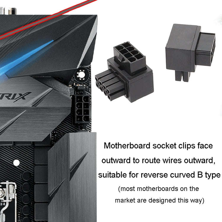 Reverse Curve B Type Motherboard CPU 8Pin Power Steering Connector Interface Steering Header 90 D...