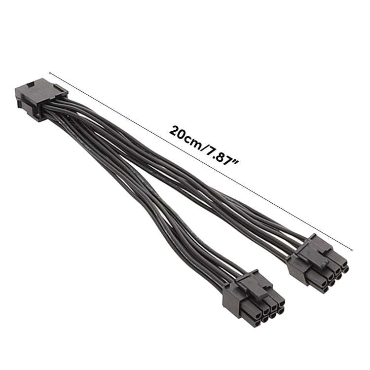 20cm 8P Female To Dual 6+2Pin Male Graphics Card Power Cable 8P To Dual 8P 1 To 2 Power Adapter C...
