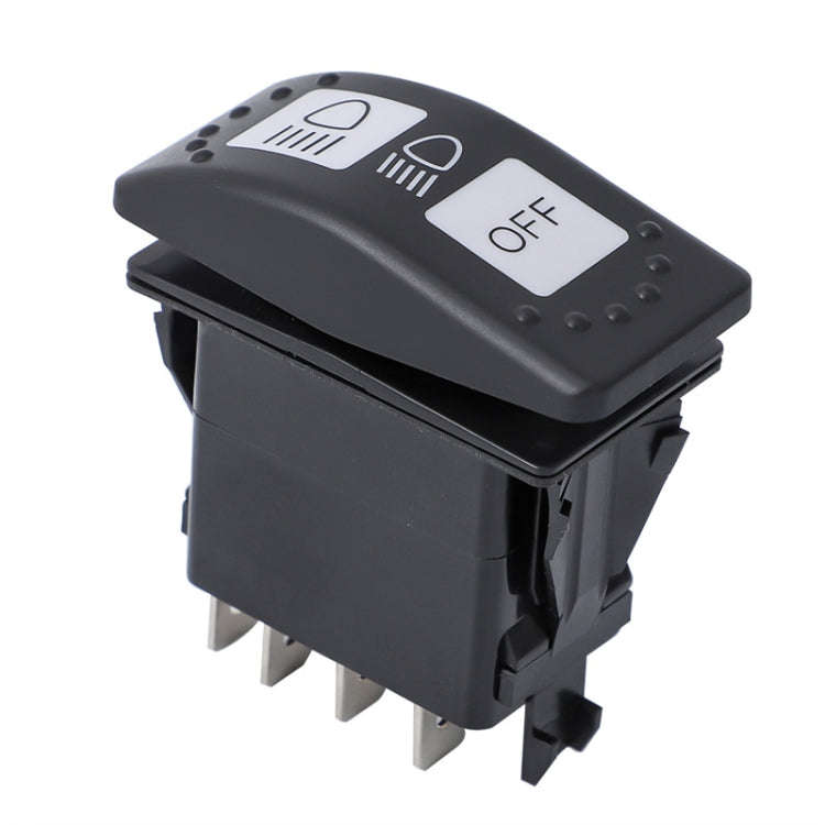 12V Car Modified Far Near Light Self-Locking Waterproof Switch(Black)
