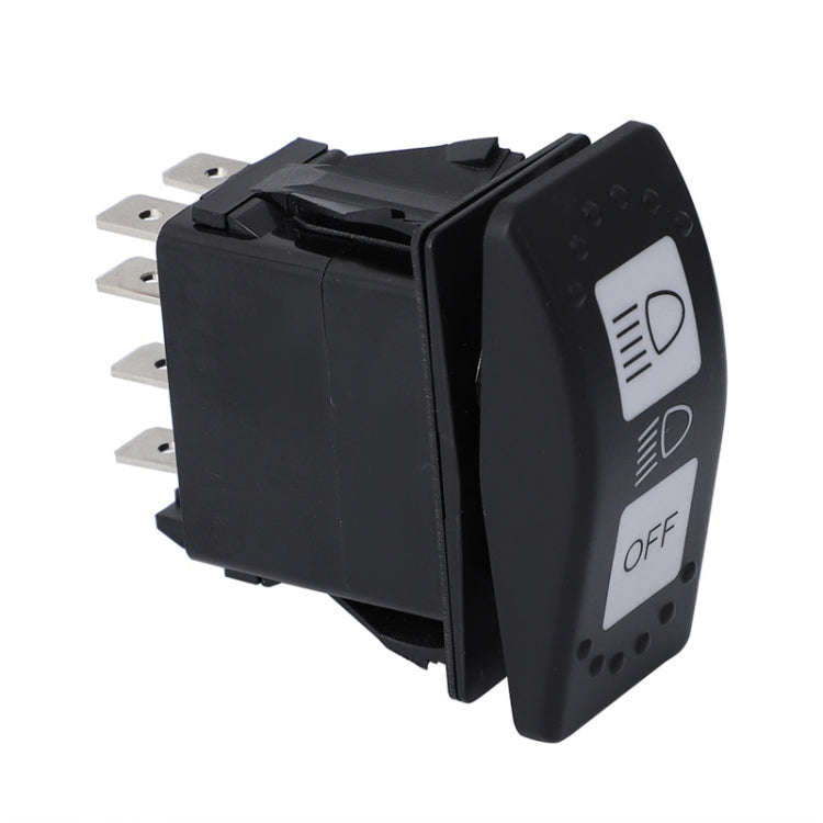 12V Car Modified Far Near Light Self-Locking Waterproof Switch(Black)