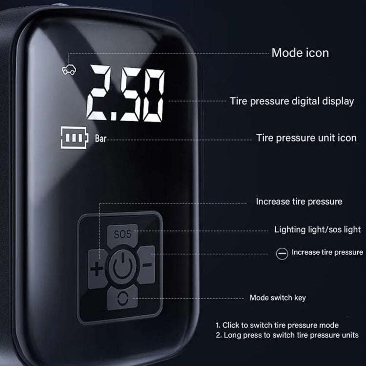 Car Portable Electric Tire Inflator Pump, Model: Wireless Standard