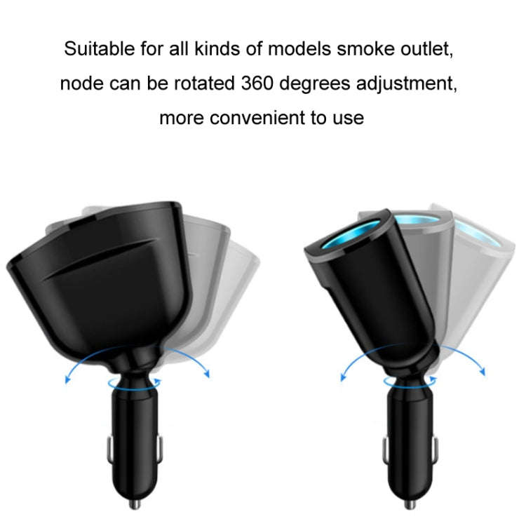 Dual USB Type-C Real-time Digital Display Cigarette Lighter Expansion Car Charger, Model: QC3.0+2...