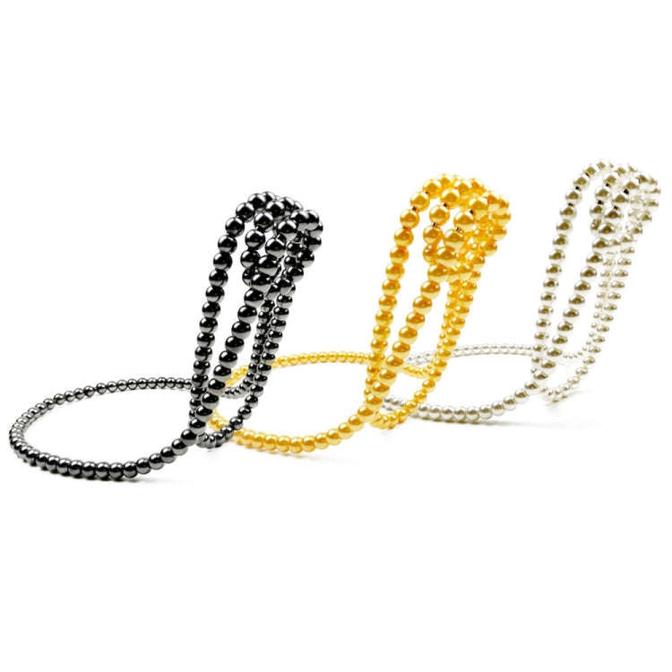 Pearl Necklace Suspended Wine Rack Home Desktop Decorative Ornaments(Black)