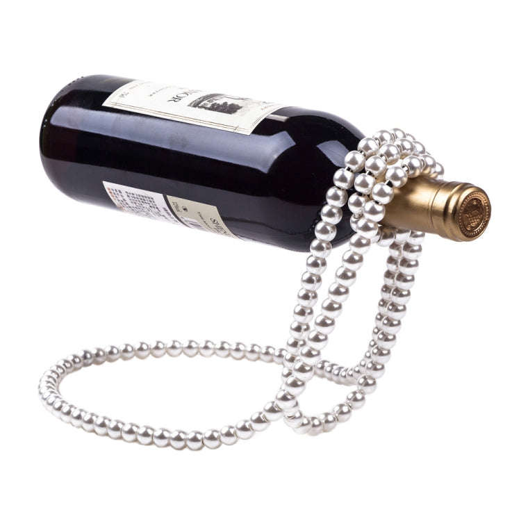 Pearl Necklace Suspended Wine Rack Home Desktop Decorative Ornaments(Gold)