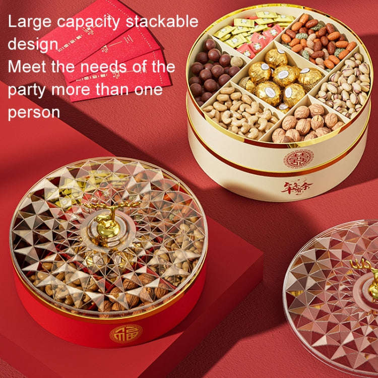Candy Box Home Multi-Layer New Year Fruit Tray Compartmentalized Dry Fruit Box With Lid, Color: I...