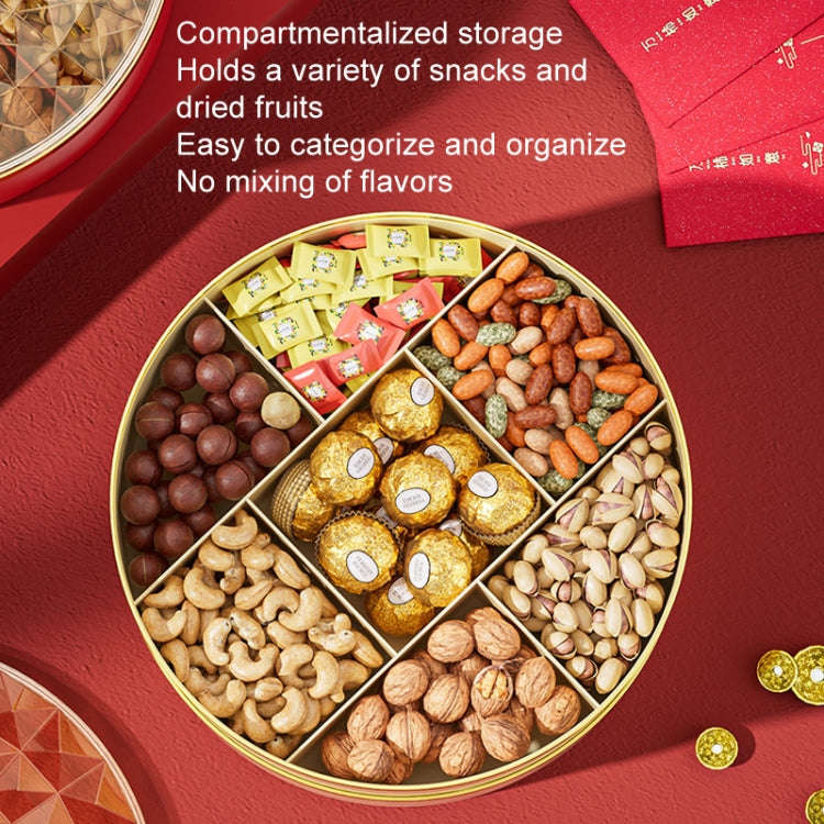 Candy Box Home Multi-Layer New Year Fruit Tray Compartmentalized Dry Fruit Box With Lid, Color: I...