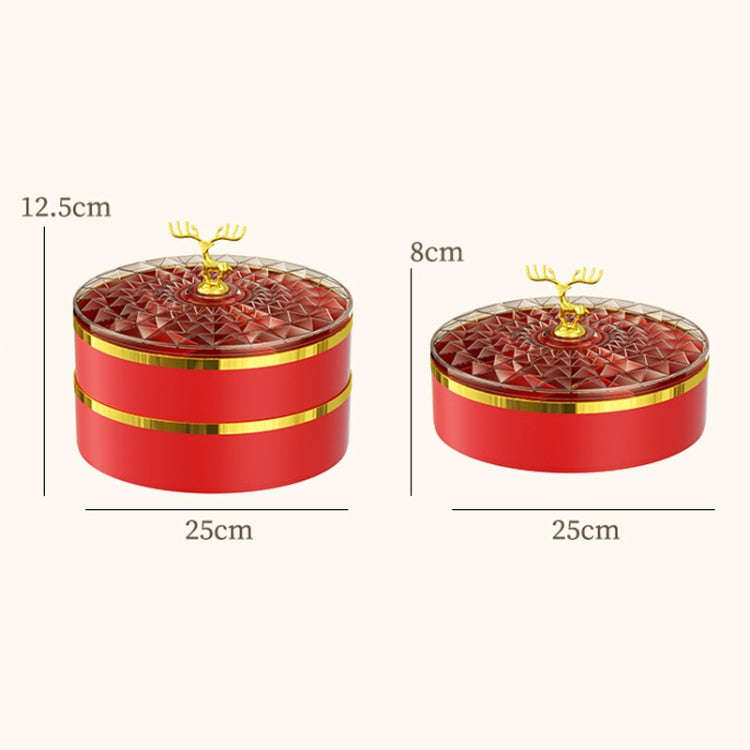 Candy Box Home Multi-Layer New Year Fruit Tray Compartmentalized Dry Fruit Box With Lid, Color: I...