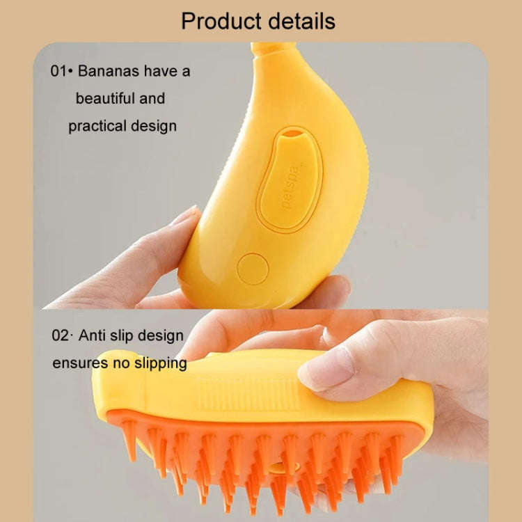 Banana Shape Pet Spray Massage Comb Electrical Cleaning Brush Hair Removal Comb For Dogs And Cats...