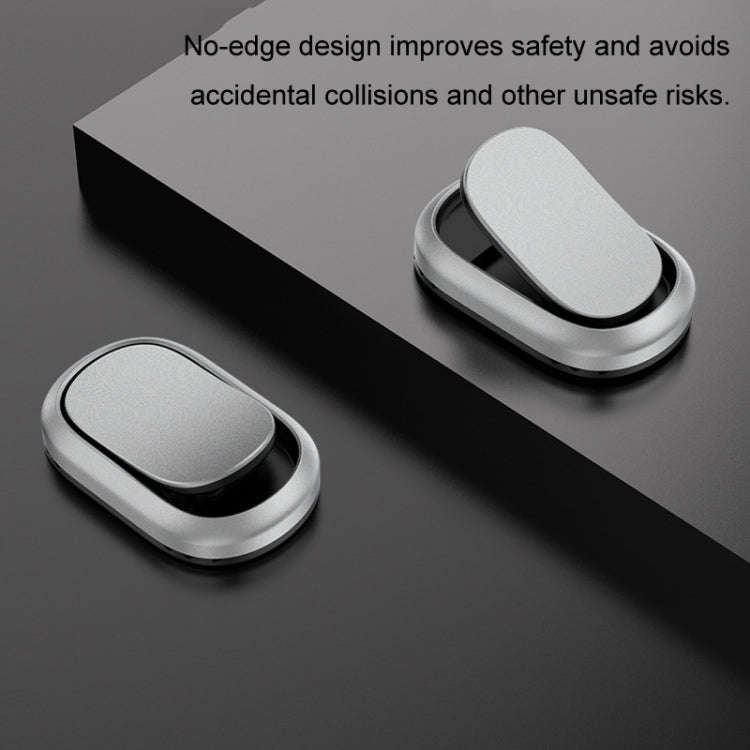 2pcs/set Car Adhesive Multifunctional Invisible Hook(Metal Gray)