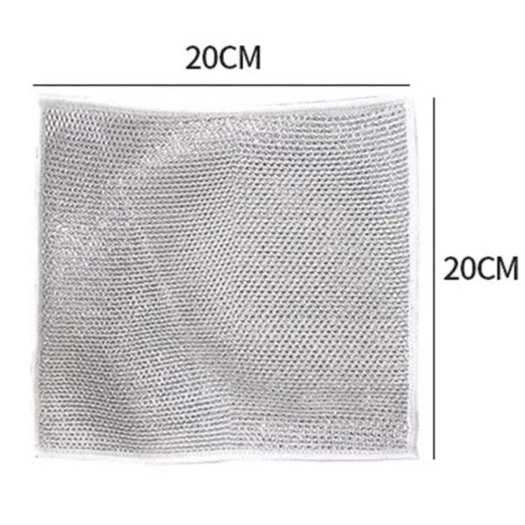 10pcs Single Layer 20x20cm Double-sided Silver Wire Wipes Dish Towel Household Cleaning Degreasin...