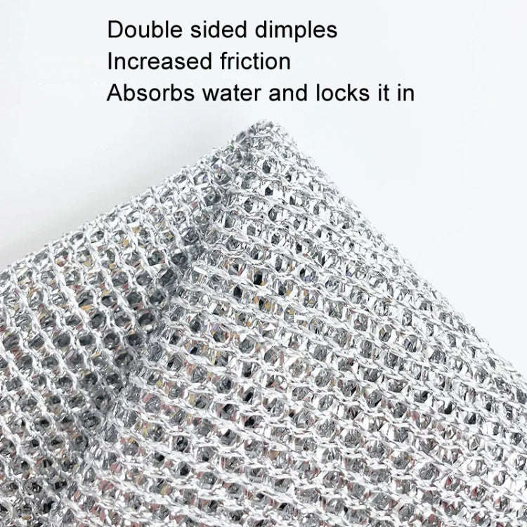 10pcs Double Layer 20x20cm Double-sided Silver Wire Wipes Dish Towel Household Cleaning Degreasin...