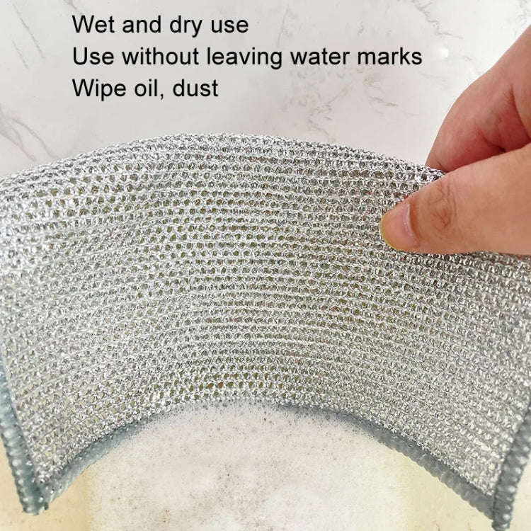 10pcs Single Layer 20x20cm Double-sided Silver Wire Wipes Dish Towel Household Cleaning Degreasin...