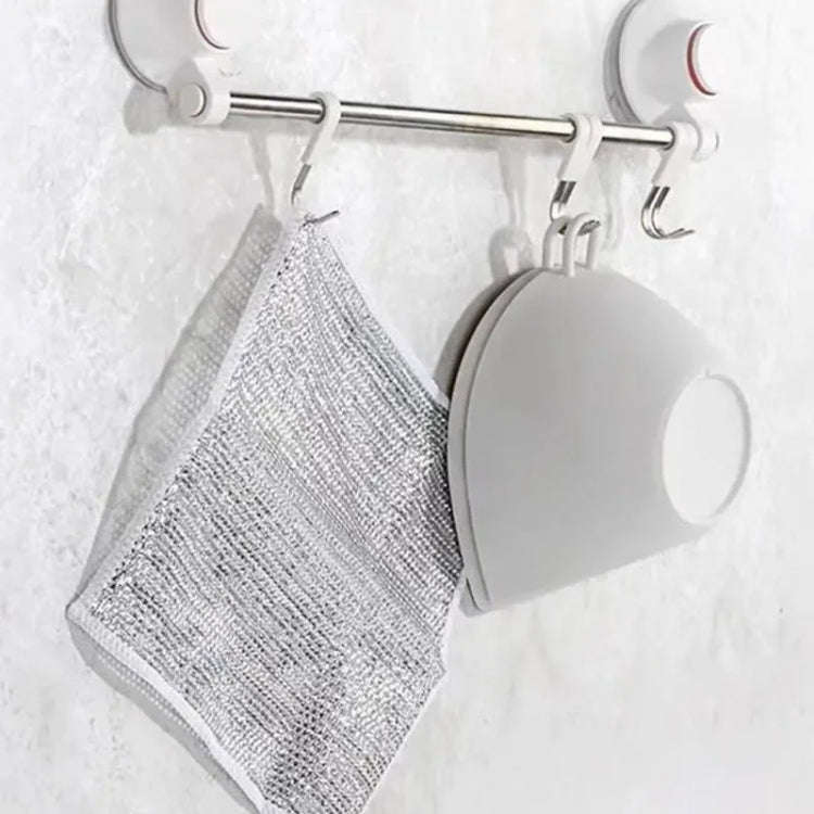 10pcs Double Layer 20x20cm Double-sided Silver Wire Wipes Dish Towel Household Cleaning Degreasin...