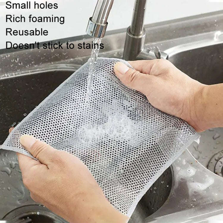 10pcs Single Layer 20x20cm Double-sided Silver Wire Wipes Dish Towel Household Cleaning Degreasin...