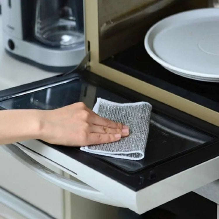 10pcs Double Layer 20x20cm Double-sided Silver Wire Wipes Dish Towel Household Cleaning Degreasin...