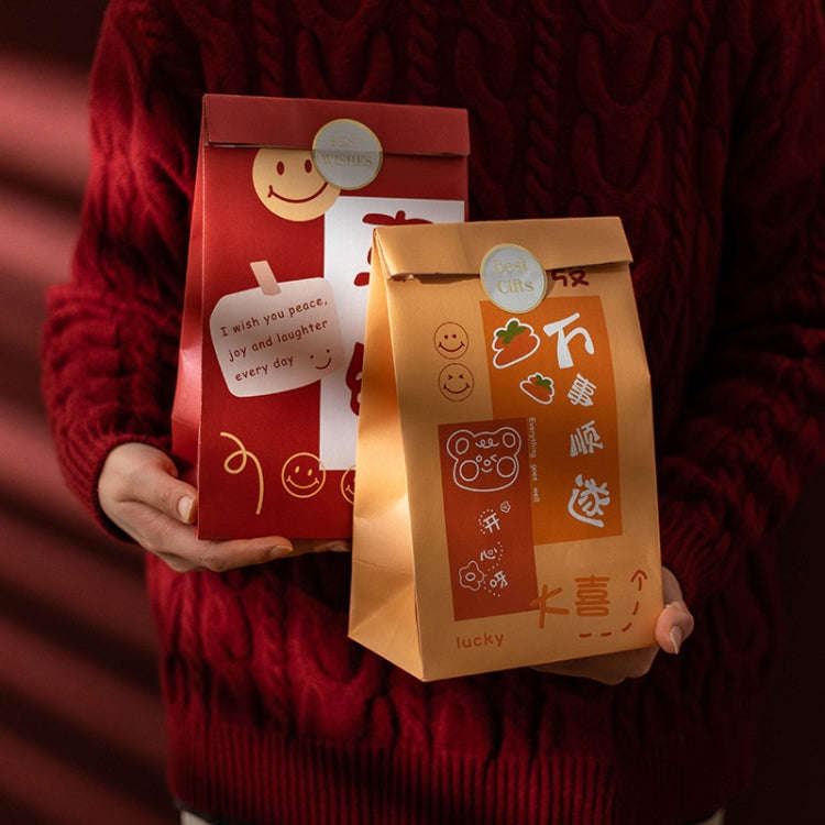 6pcs /Set Spring Festival Gift Bag New Year Paper Bag Candy Cookie Bag(ZD061)