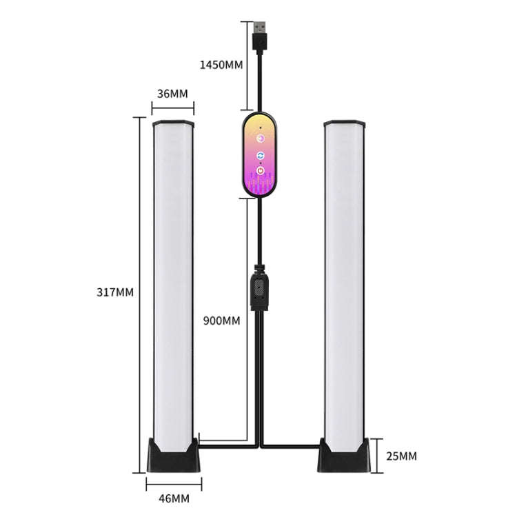 SMD Colorful 5050 RGB E-Sports Table Remote Control Small Night Light USB Smart Rhythm Atmosphere...