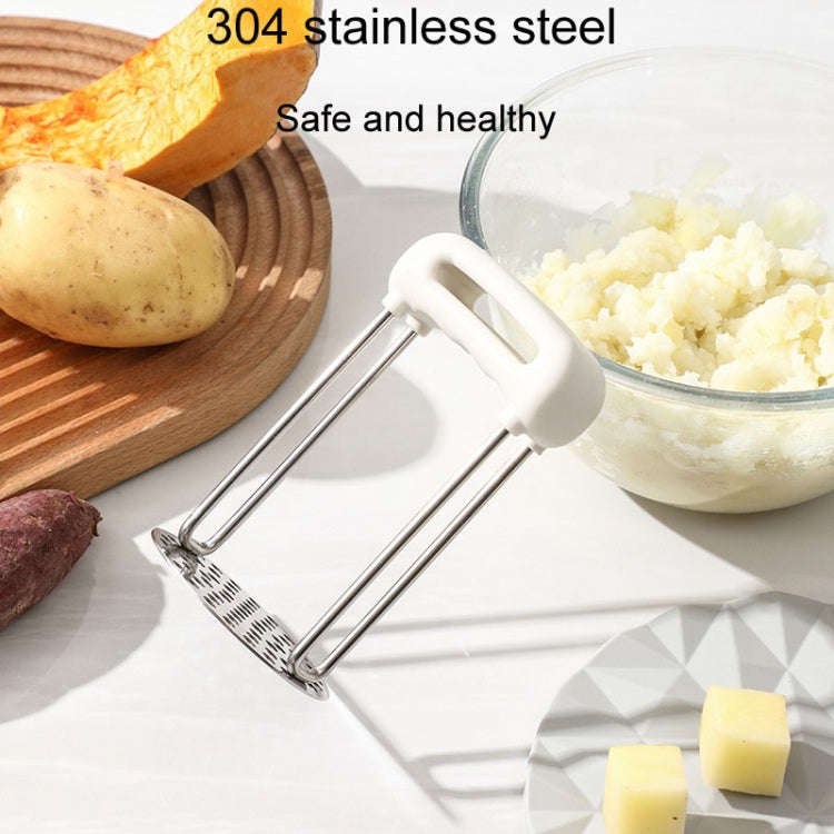 Stainless Steel Mashed Potato Masher Household Supplementary Press Potato Masticator(White)