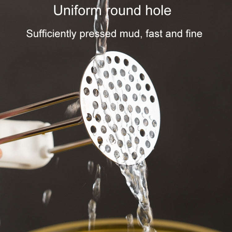 Stainless Steel Mashed Potato Masher Household Supplementary Press Potato Masticator(White)
