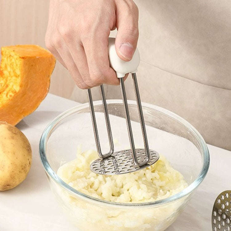 Stainless Steel Mashed Potato Masher Household Supplementary Press Potato Masticator(White)