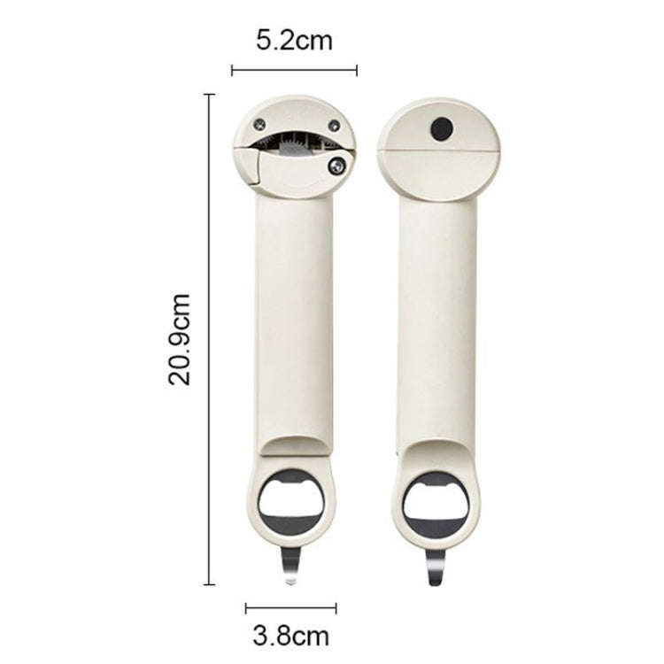 Multifunctional Beer And Beverage Bottle Opener Magnetic Telescopic Cans And Caps Driver(Gray White)