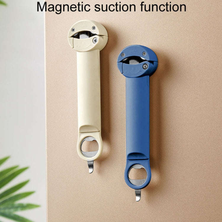 Multifunctional Beer And Beverage Bottle Opener Magnetic Telescopic Cans And Caps Driver(Gray White)