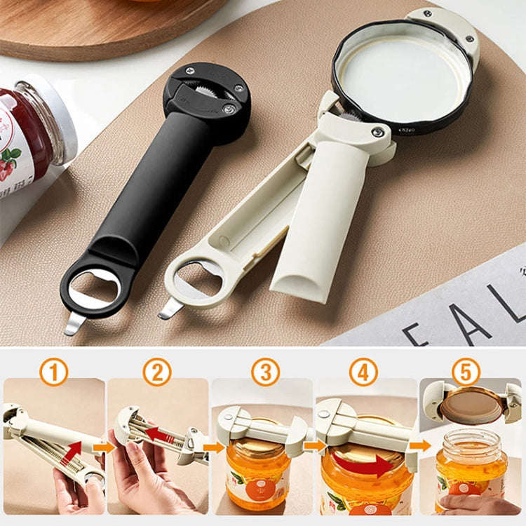Multifunctional Beer And Beverage Bottle Opener Magnetic Telescopic Cans And Caps Driver(Gray White)