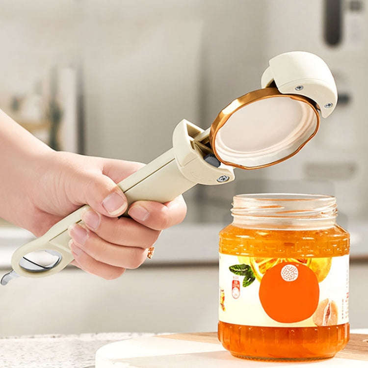 Multifunctional Beer And Beverage Bottle Opener Magnetic Telescopic Cans And Caps Driver(Gray White)