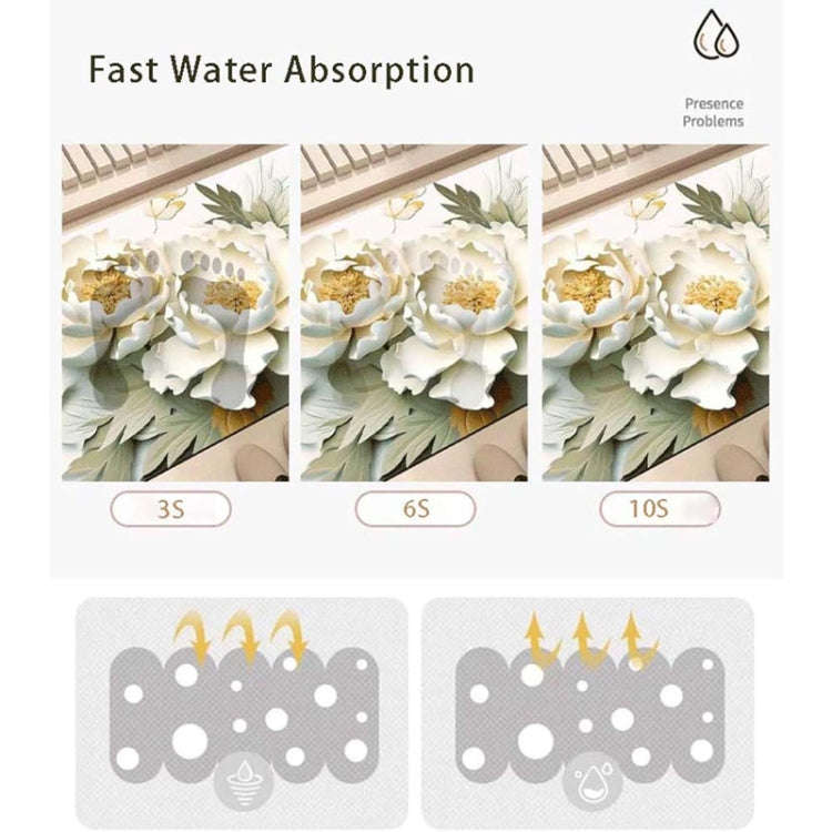 50 x 80cm  3D Oil Painting Diatom Mud Absorbent Floor Mat Non-slip Carpet(Style 01)