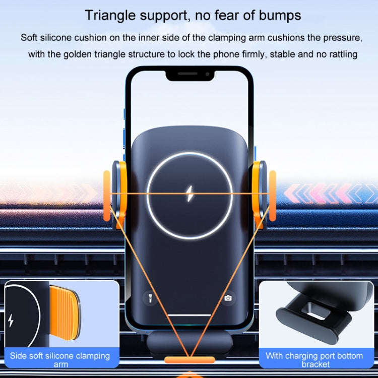Smart Induction Wireless Charger Car Cell Phone Holder Solar Fast Charging Air Vent Navigation St...