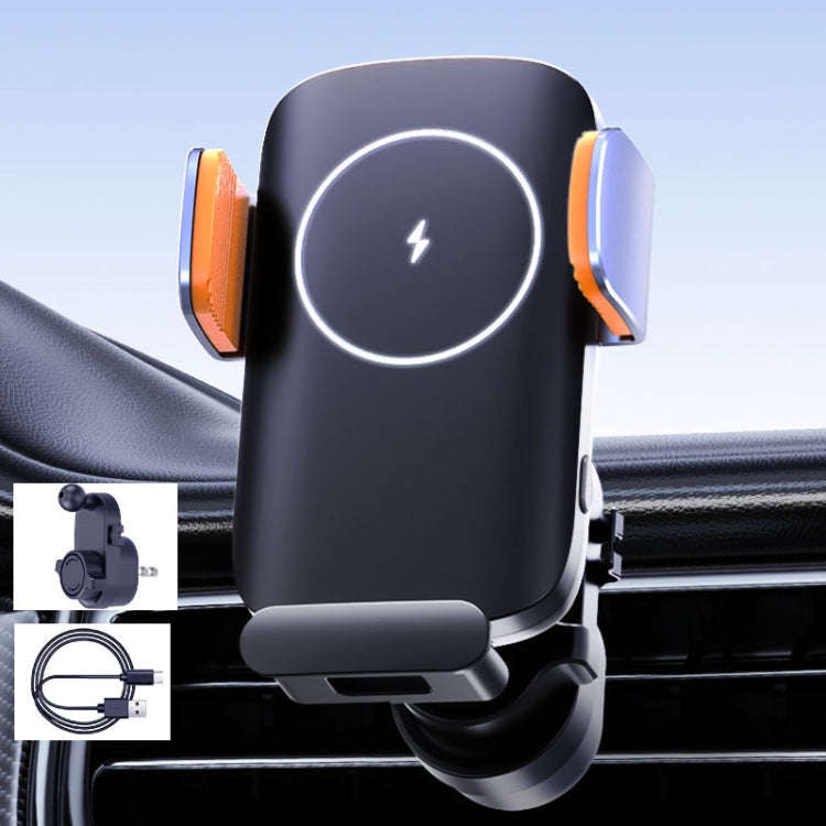 Smart Induction Wireless Charger Car Cell Phone Holder Solar Fast Charging Air Vent Navigation St...