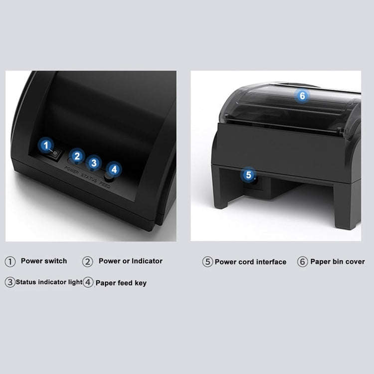 58mm USB Computer Version+Mobile Bluetooth Automatic Order Takeout Receipt Cashier Thermal Printe...