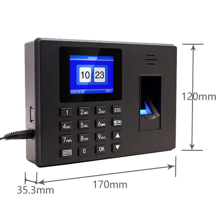 Fingerprint Recognition Voice Broadcast Smart Report Generation Attendance Machine, Model: Black ...