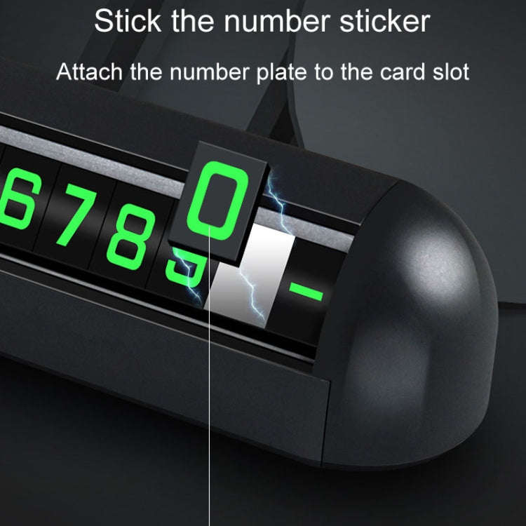 Automobile Temporary Parking License Plate Move Car Phone Number Cards(Black)