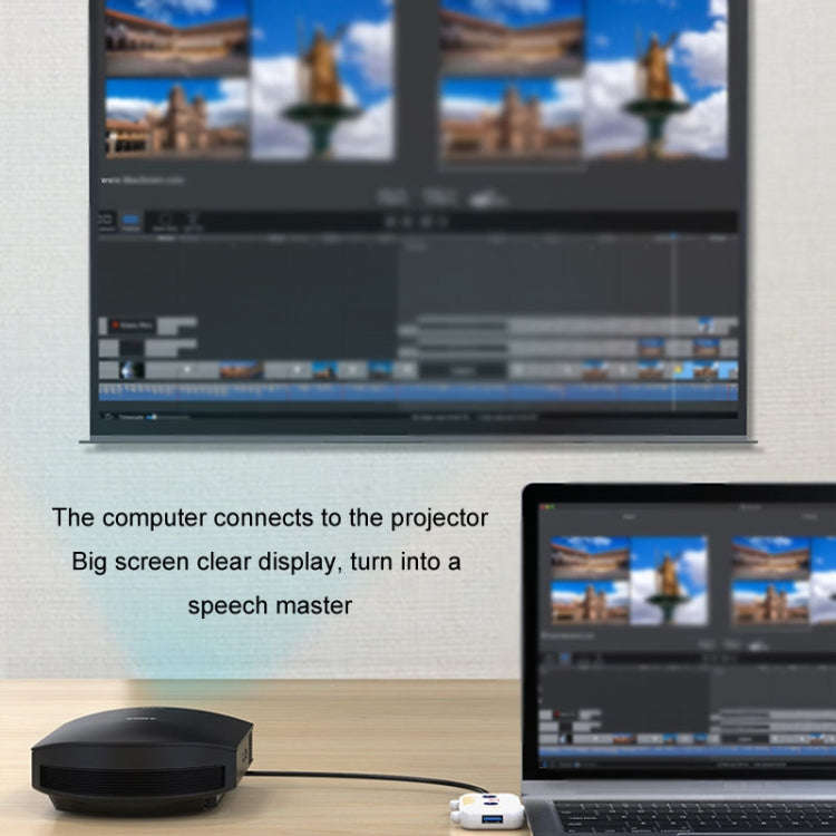 3 In 1 Type-C Docking Station USB Hub For iPad / Phone Docking Station, Port: 3H HDMI+PD+USB3.0 Pink