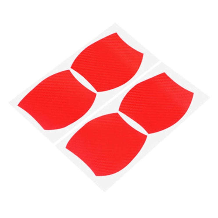 3 Sets Car Door Wrist Handle Protective Stickers Carbon Fiber Handle Protector(Red)