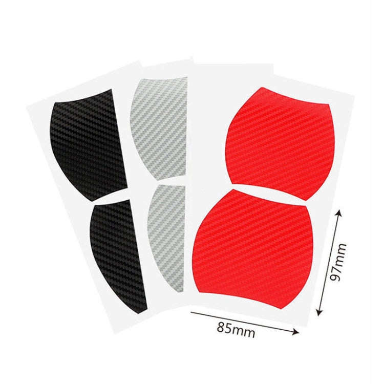 3 Sets Car Door Wrist Handle Protective Stickers Carbon Fiber Handle Protector(Black)