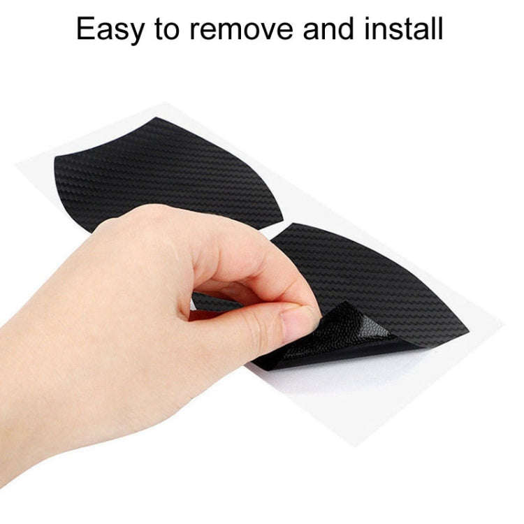 3 Sets Car Door Wrist Handle Protective Stickers Carbon Fiber Handle Protector(Black)